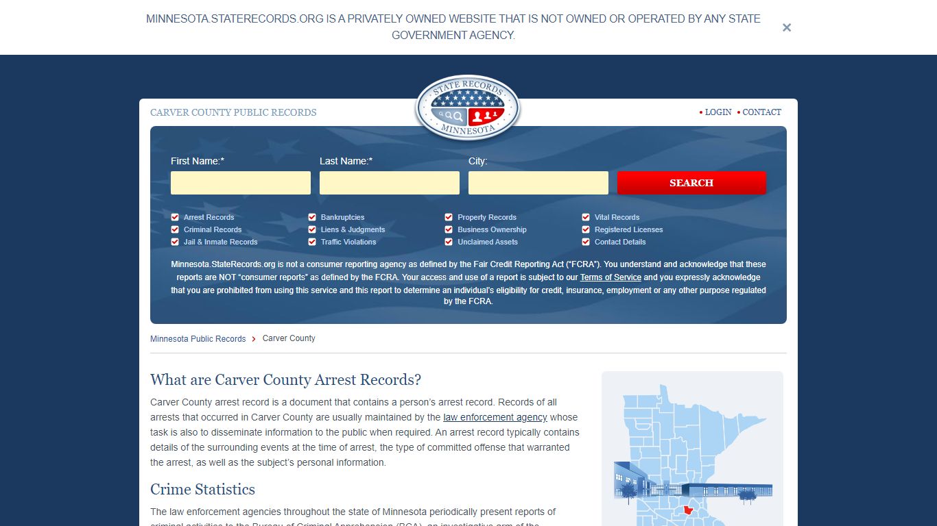 Carver County Arrest, Court, and Public Records